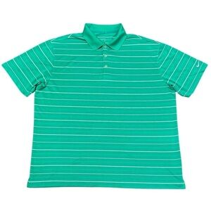 Nike Golf Dri Fit Short Sleeve Tee Shirt Size XL Green White Stripe